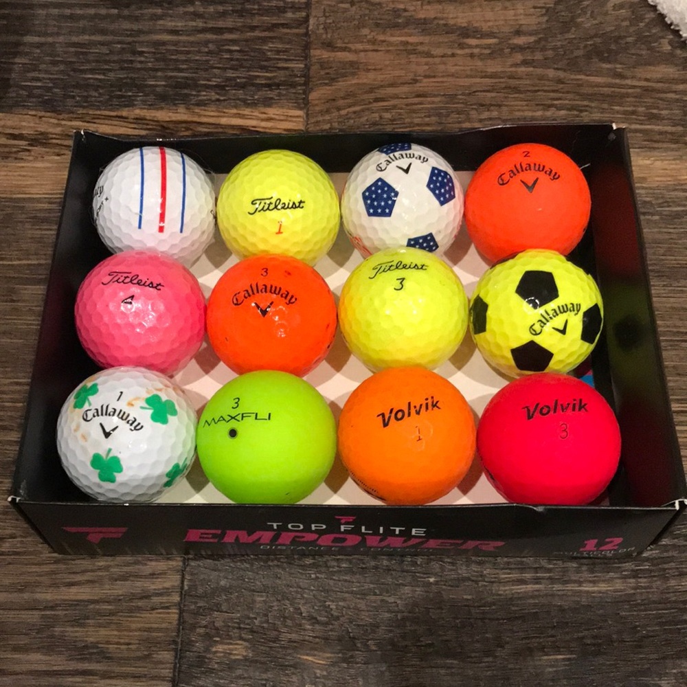 Random Colored and Decorated Golf Balls